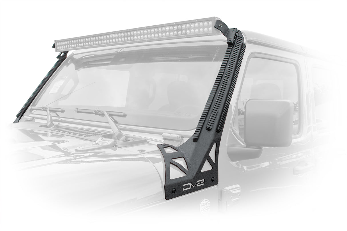DV8 Offroad - Jeep Wrangler JL And Gladiator JT A-Pillar Mount With Rail Accessory Mount System - D-JL-190052-PIL