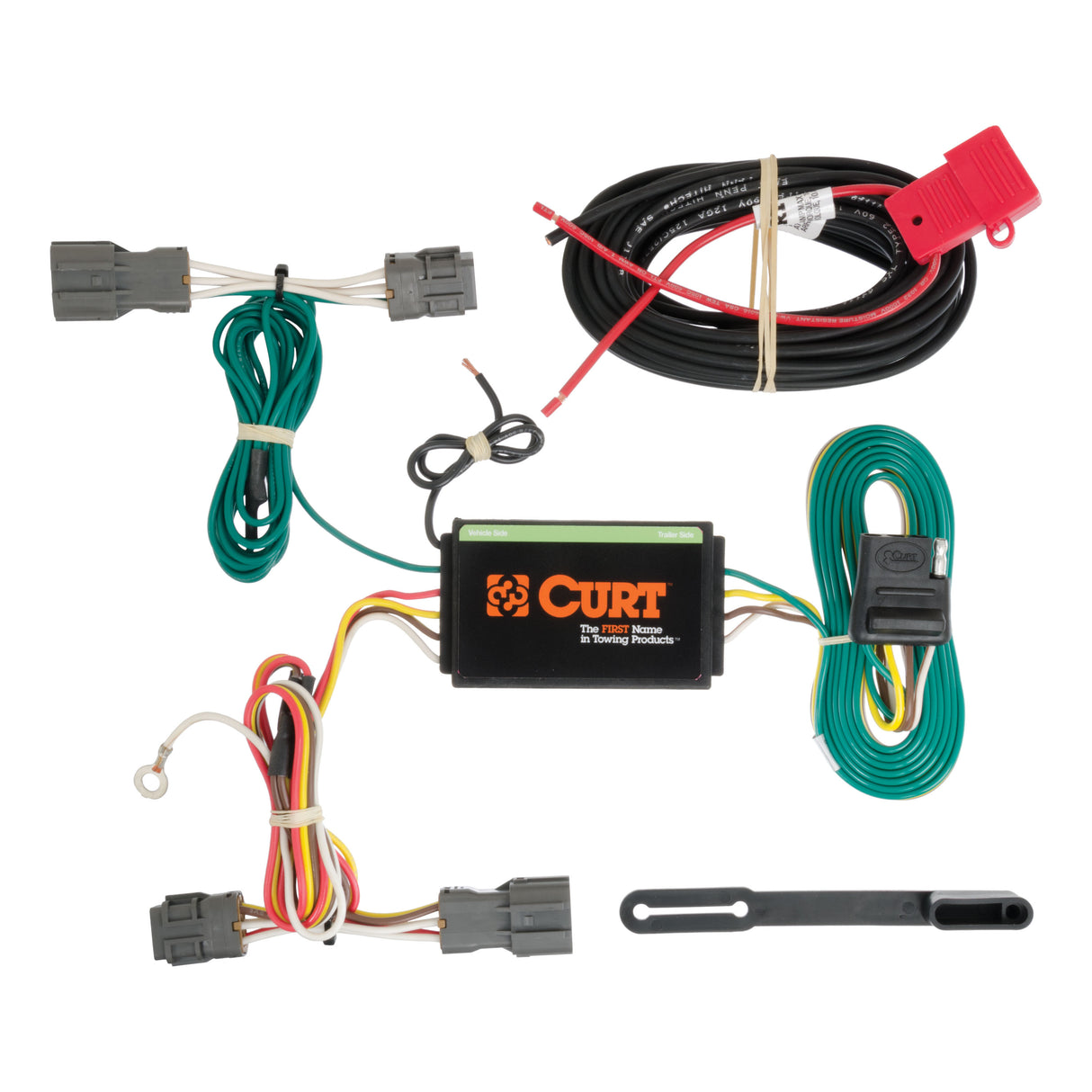 Curt - Custom Wiring, 4-Way Flat Output, Select Kia Borrego, Hyundai Santa Fe, Sport - 56184