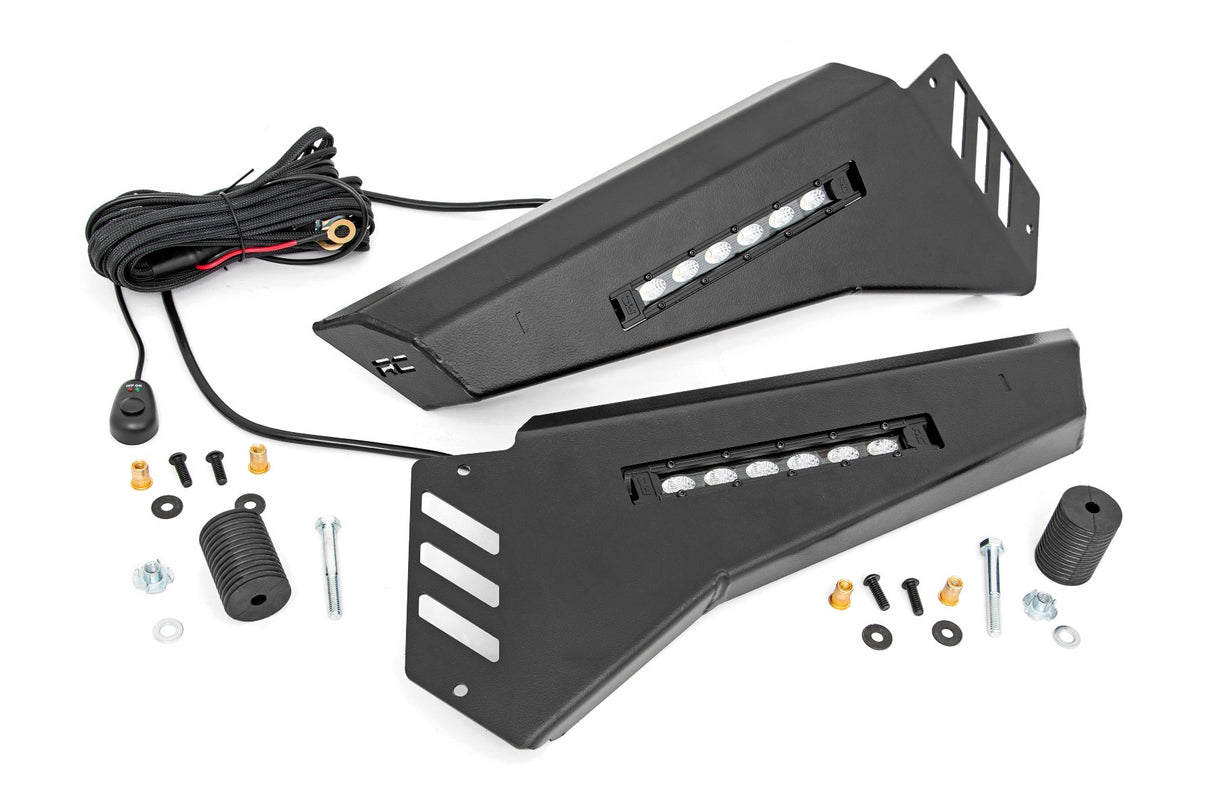 Rough Country - Bumper Wings - 6" Black Slimline LED Pair - Polaris Ranger 1000 Ranger XP 900 1000 - 93044