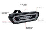 RIGID Chase, Rear Facing 5 Mode LED Light, Amber Halo, Black Housing