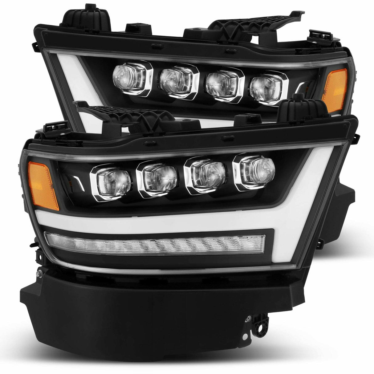 AlphaRex 880518 LED Projector Headlights Plank Style Design Matte Black