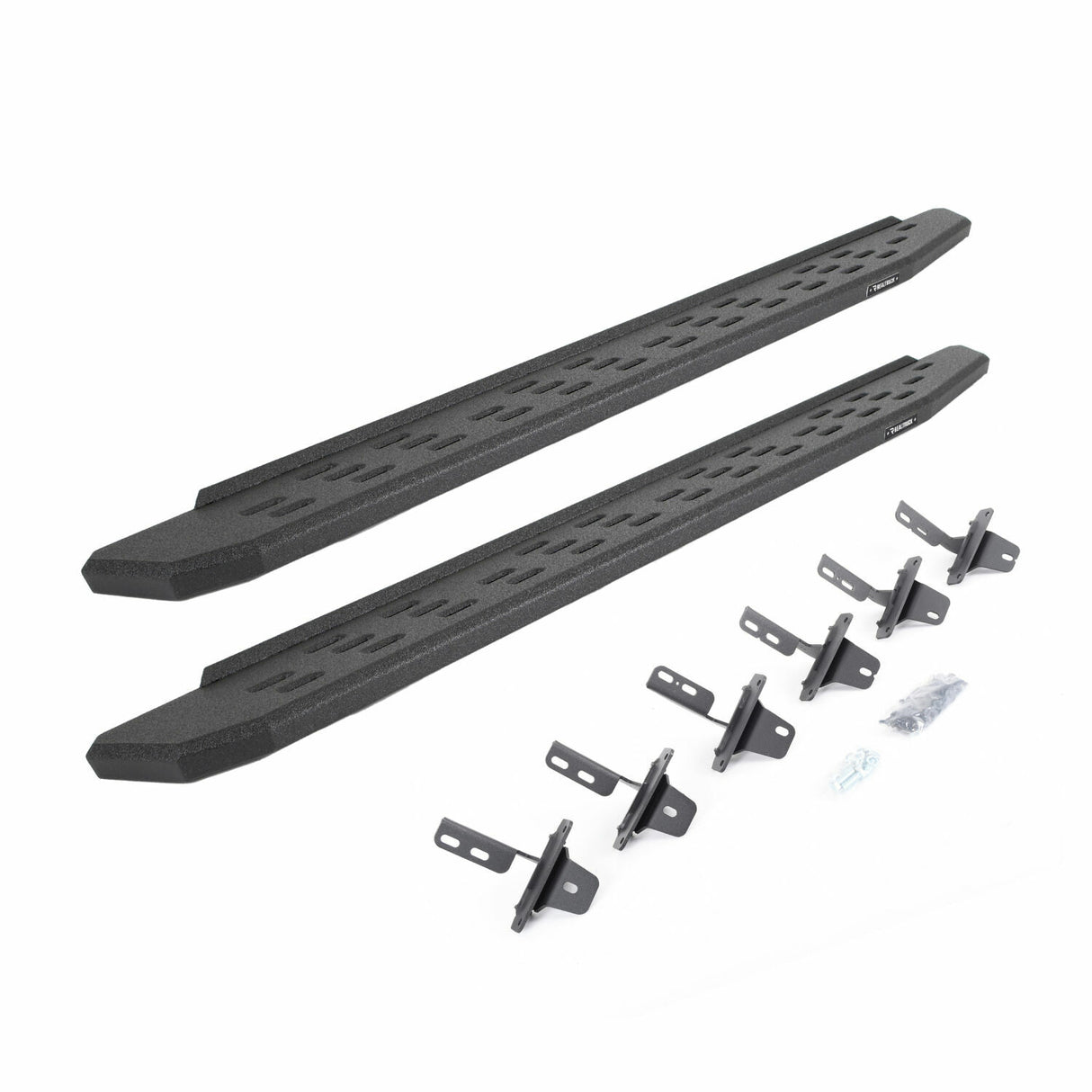 Go Rhino 69612973T - RB30 Running Boards with Mounting Bracket Kit - Protective Bedliner Coating