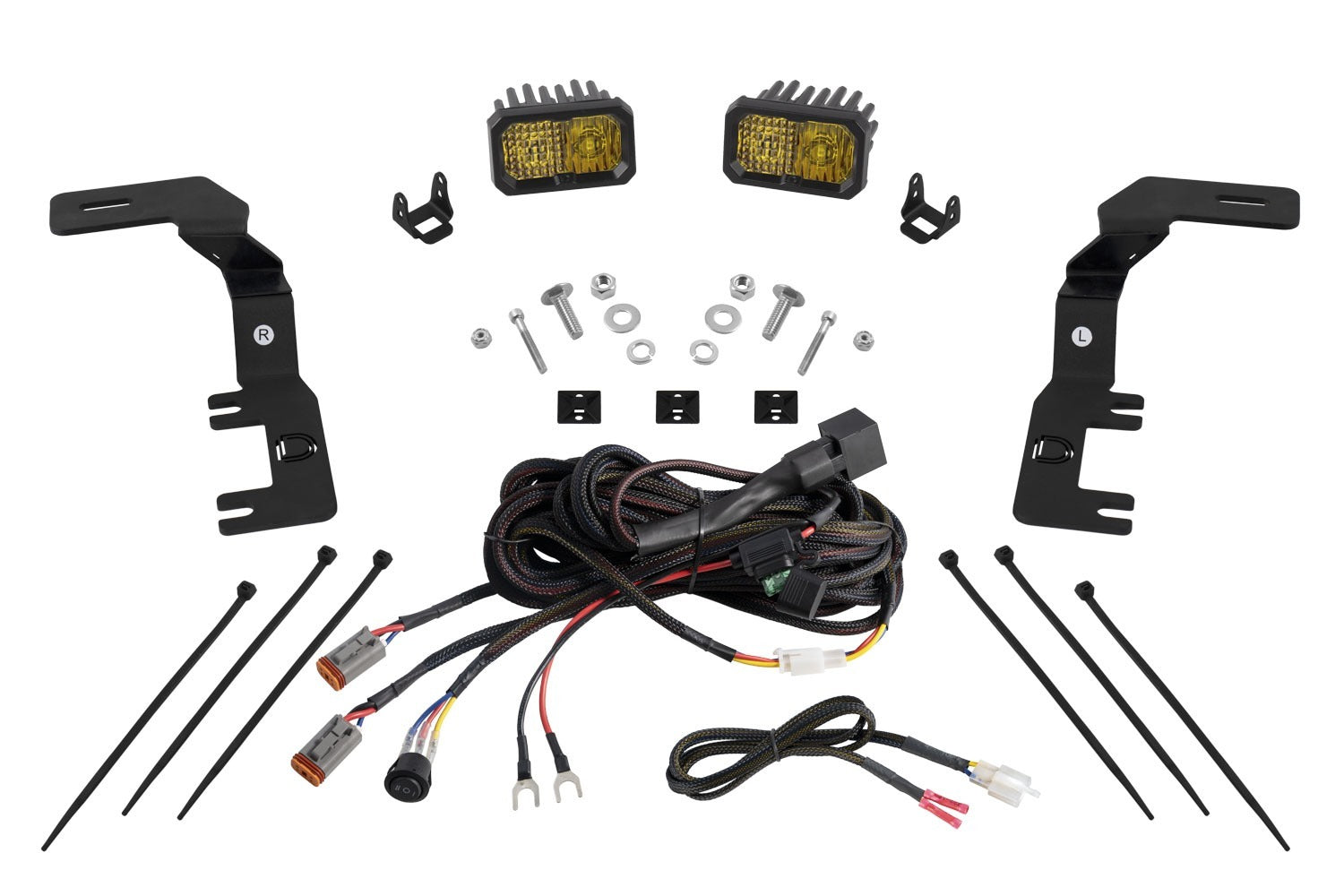 Diode Dynamics - Stage Series Ditch Light Kit for 2023+ Chevrolet Colorado C2 Sport Yellow Combo - DD7808