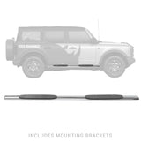 Go Rhino 104412973PS - 4" 1000 Series SideSteps With Mounting Bracket Kit - Polished Stainless Steel