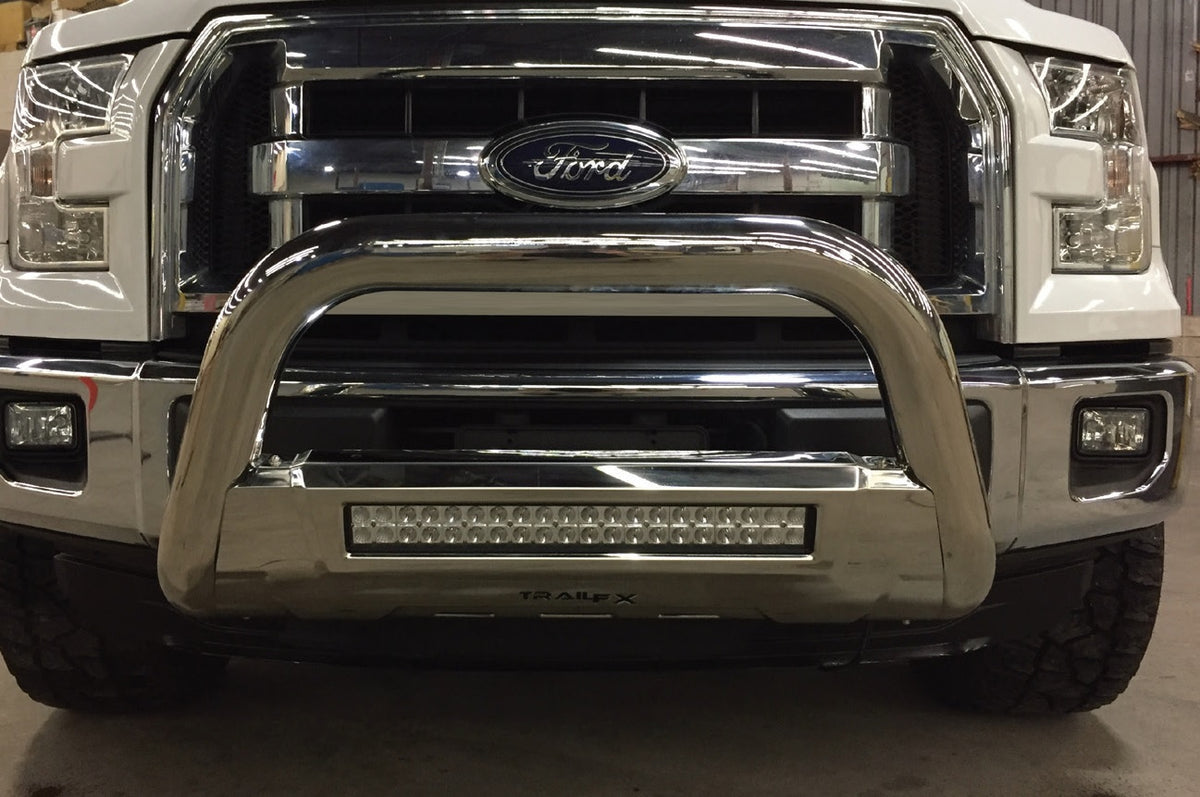 TrailFx - 3.5" Oval Bull Bar w/Light Option For GM Colorado/Canyon- Stainless (B1604S)