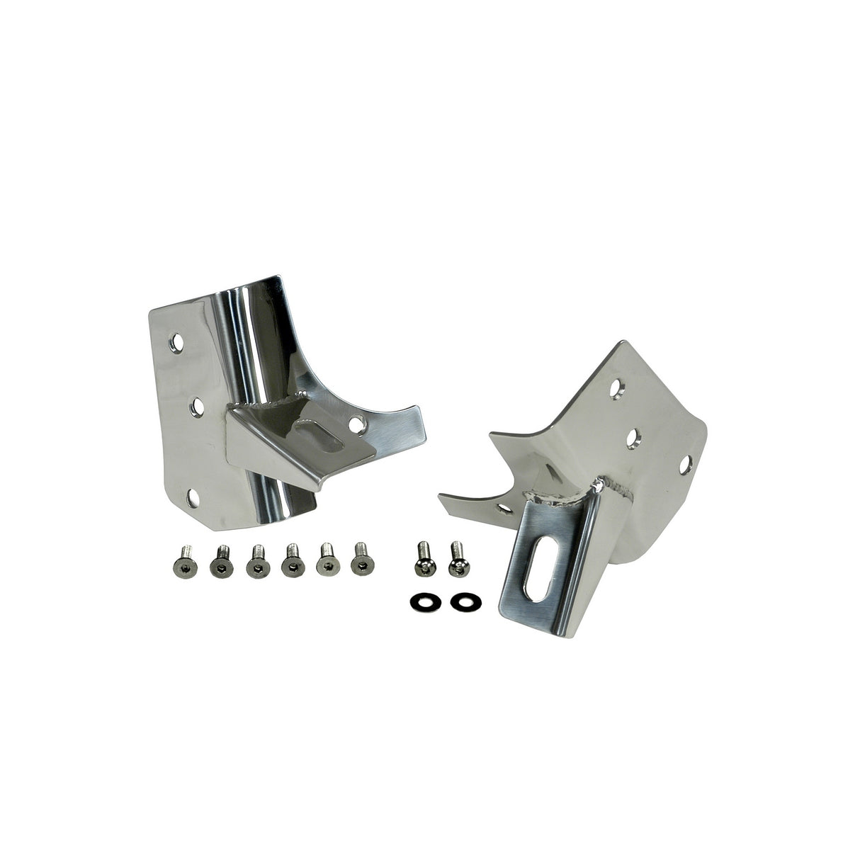Rugged Ridge - Rugged Ridge 11028.02 Light Mounting Brackets, Windshield, Stainless Steel; 97-06 TJ - 11028.02