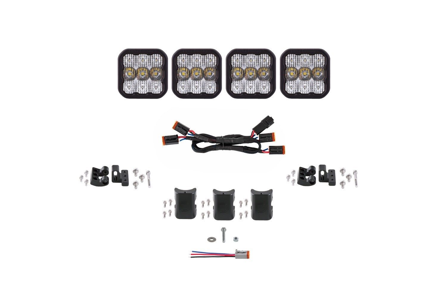 Diode Dynamics - SS5 Pro Universal CrossLink 4-Pod Lightbar White Combo - DD7240