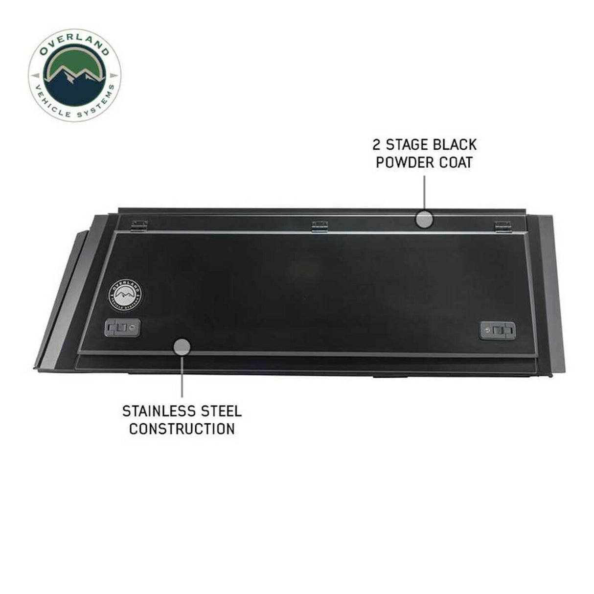 Overland Vehicle Systems - Expedition Truck Cap W/Full Wing Doors, Front and Rear Windows and 3rd Brake Light 17-22 Ford F250/350 6.8 Foot Bed - 70100020