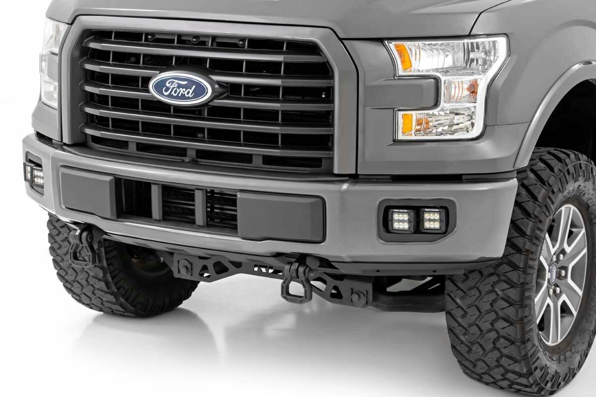 Rough Country - LED Light Kit - Fog Mount - Dual 2" Black Pairs - Spot Flood - Ford F-150 (15-17) - 70865
