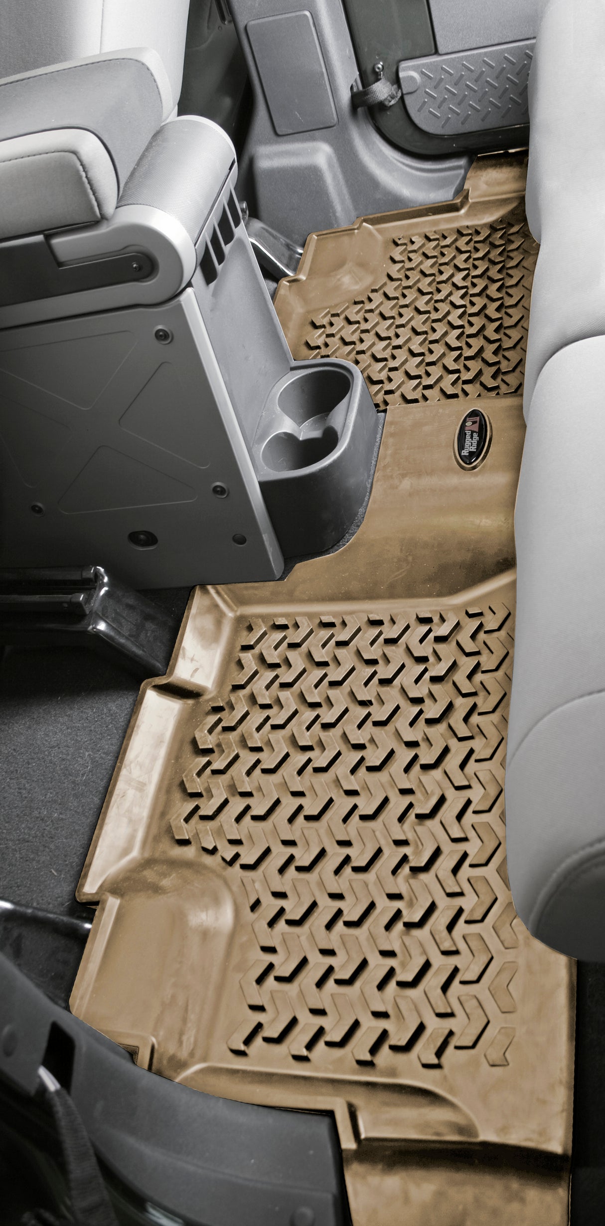 Rugged Ridge - Floor Liners, Rear, Black; 07-16 Jeep Wrangler JKU - 12950.01