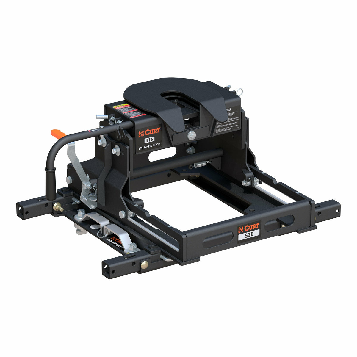 Curt - E16 5th Wheel Hitch w/ S20 Slider & Puck System Adapter, Select Chevy, Ford, GMC - 16680