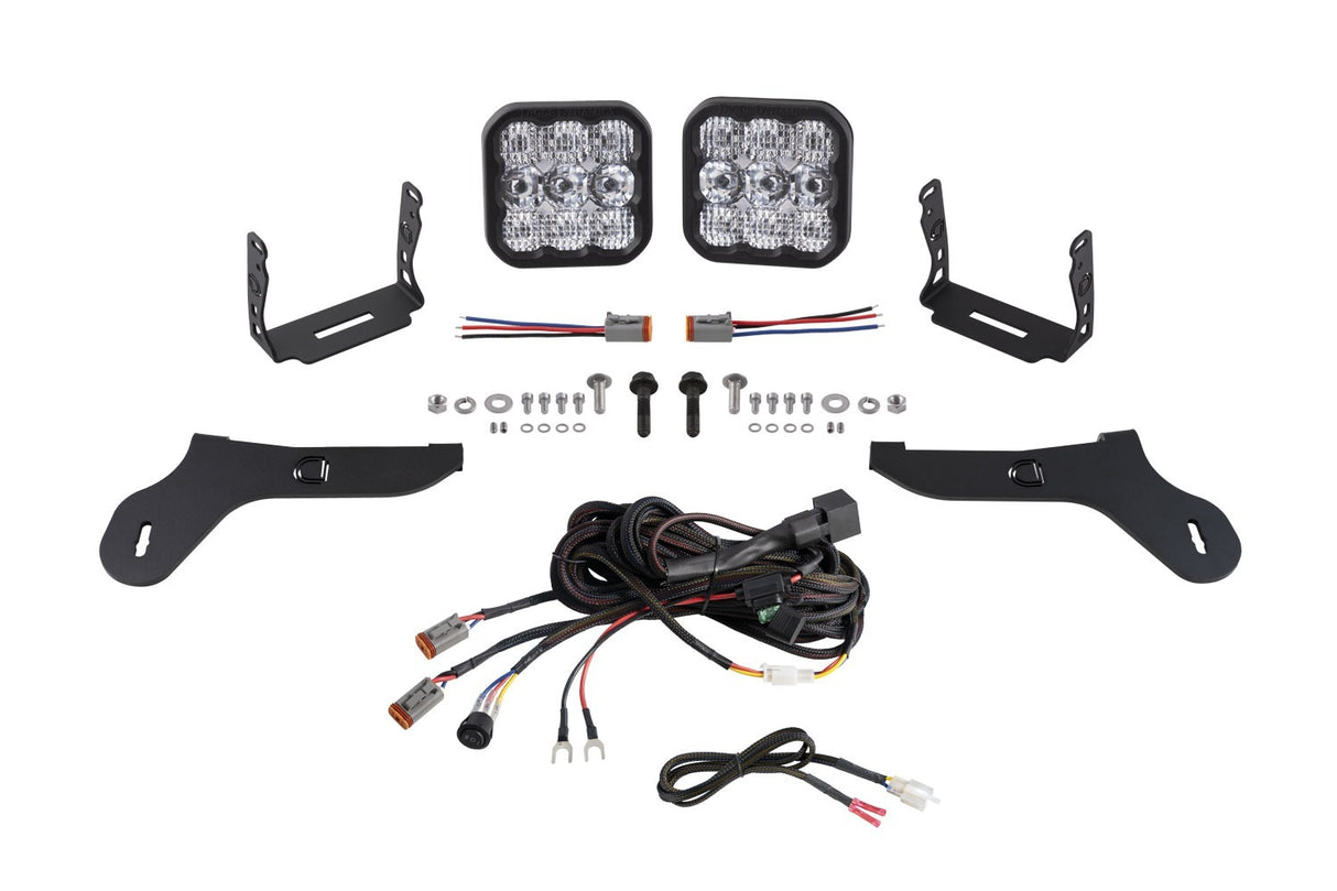 Diode Dynamics - SS5 Bumper LED Pod Light Kit for 2017-2020 Ford Raptor, Pro White Combo - DD7348