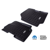 Rugged Ridge - Floor Liners, Front, Black, Jeep Logo; 76-95 Jeep CJ7/CJ8/Wrangler YJ - DMC-12920.22