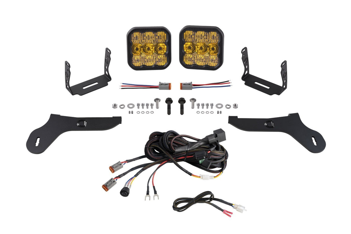Diode Dynamics - SS5 Bumper LED Pod Light Kit for 2017-2020 Ford Raptor, Pro Yellow Combo - DD7349