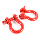 Rugged Ridge - D-Ring Shackles, 7/8-Inch, Red, Steel, Pair - 11235.13