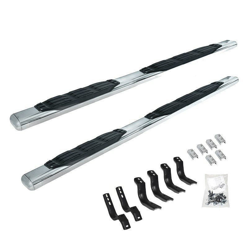 Go Rhino 104449987PS - 4" 1000 Series SideSteps With Mounting Bracket Kit - Polished Stainless Steel