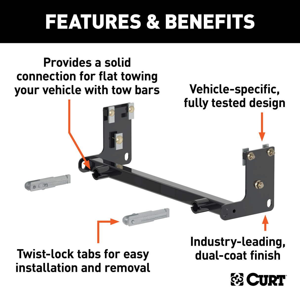 Curt - Custom Tow Bar Base Plate, Select Jeep Wrangler JK - 70110