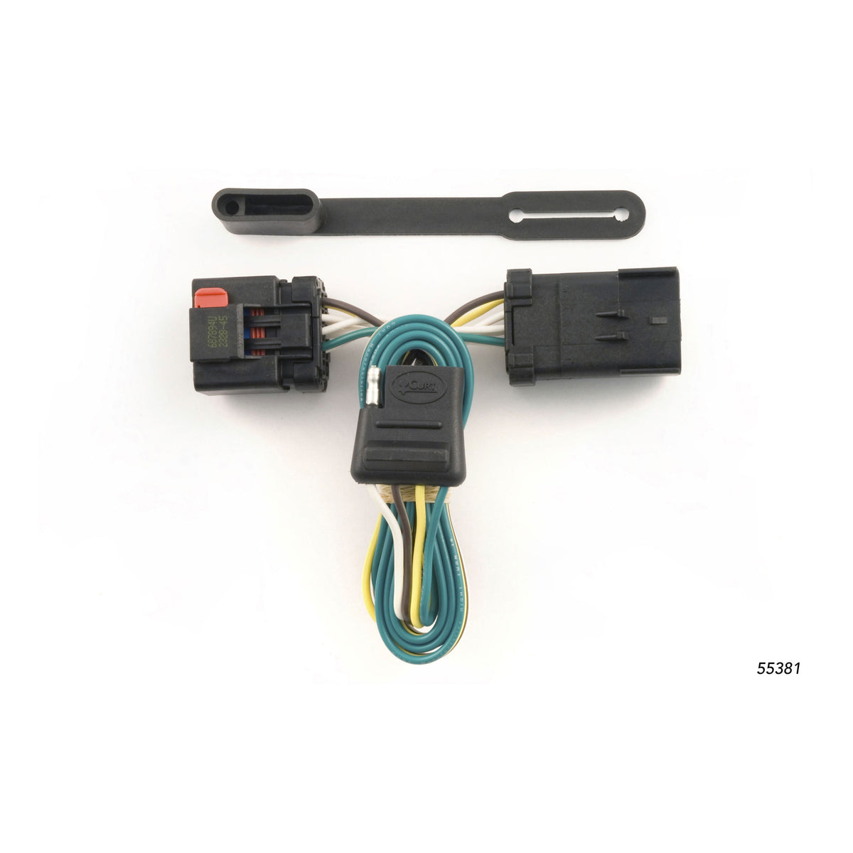 Curt - Custom Wiring, 4-Flat, Select Chrysler, Dodge, Jeep, Mitsubishi with Tow Package - 55381