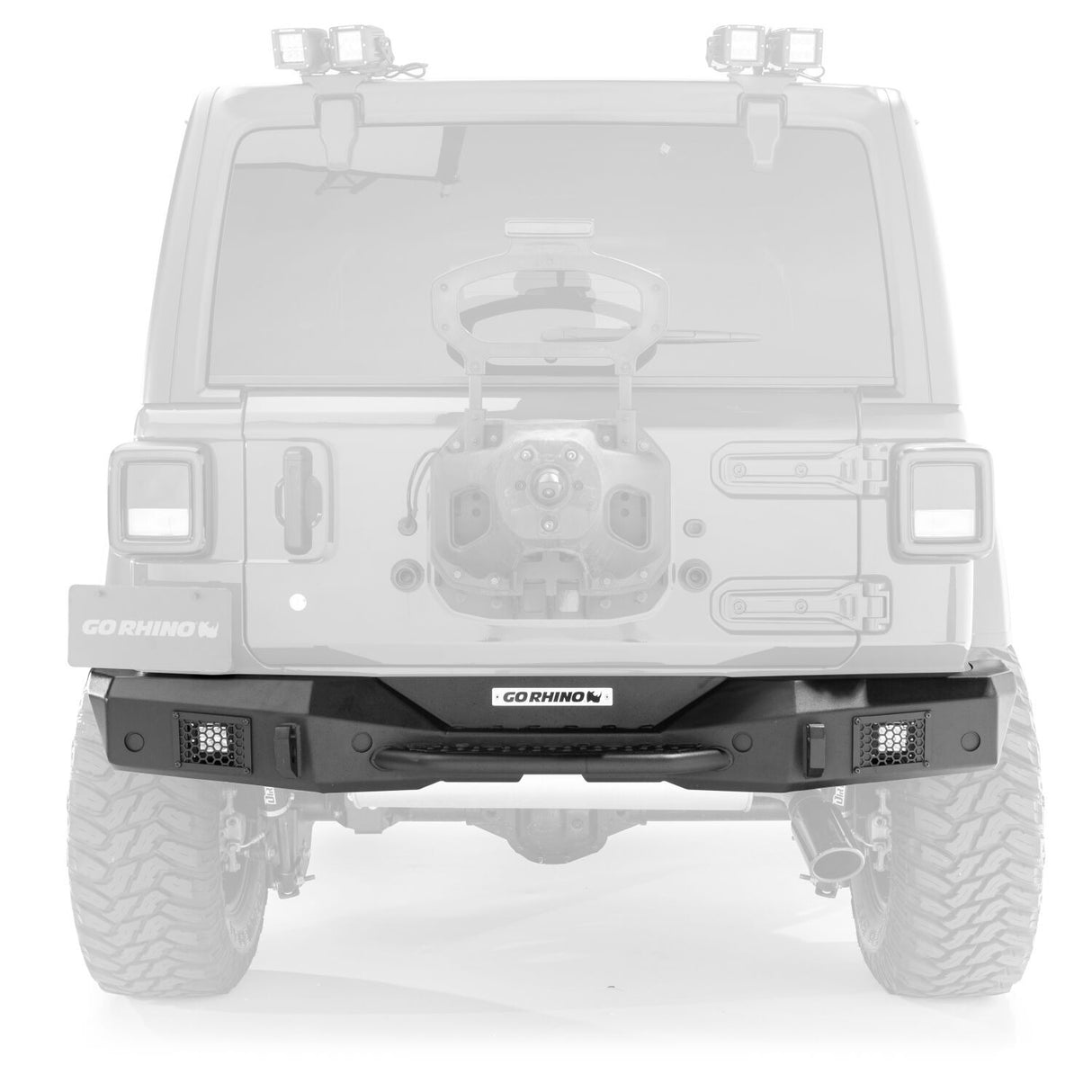 Go Rhino 371210T Rockline Rear Full Width Bumper for Jeep Wrangler JK