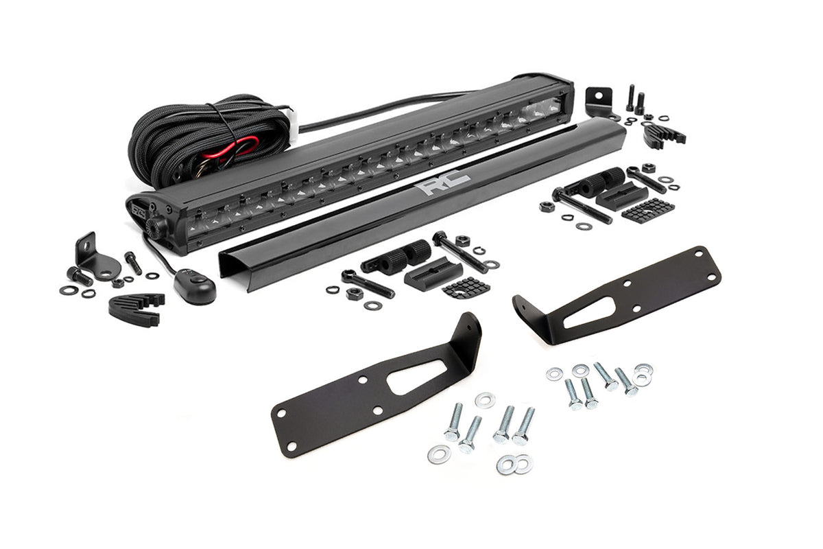 Rough Country - LED Light Kit - Bumper Mount - 20" Black Single Row - Ram 2500 3500 (10-18) - 70568BL