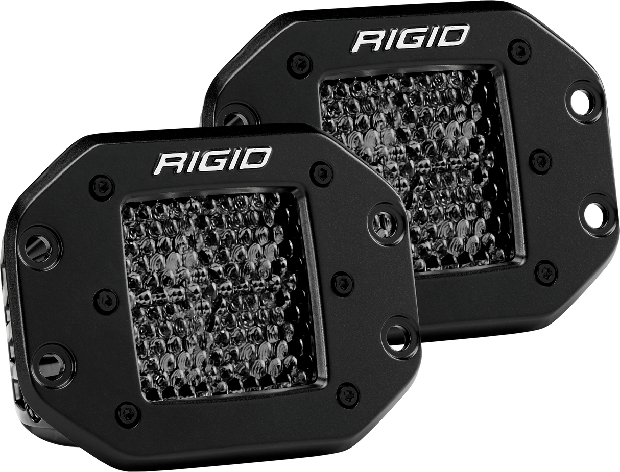 RIGID D-Series PRO Midnight Edition, Spot Diffused, Flush Mount, Pair