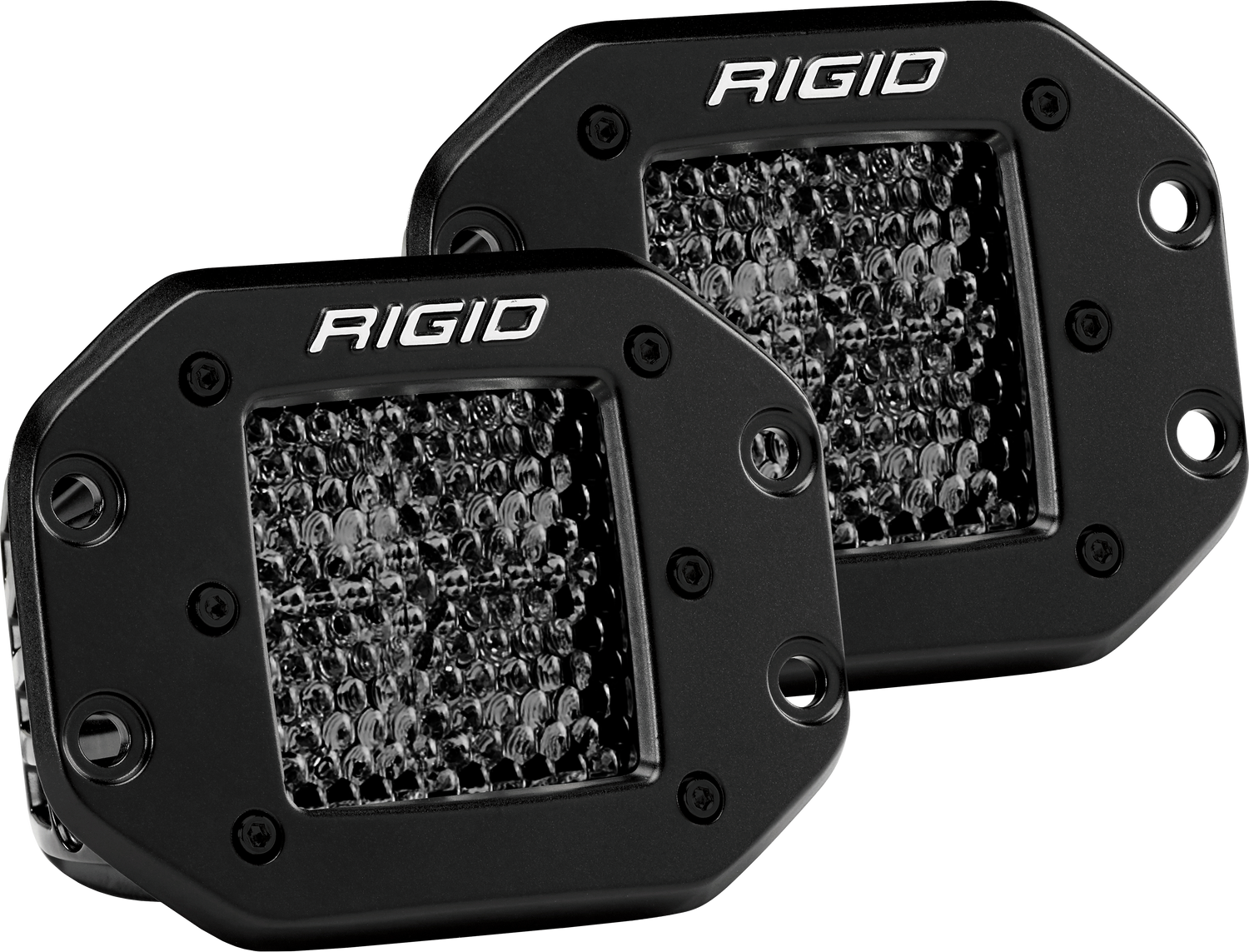 RIGID D-Series PRO Midnight Edition, Spot Diffused, Flush Mount, Pair