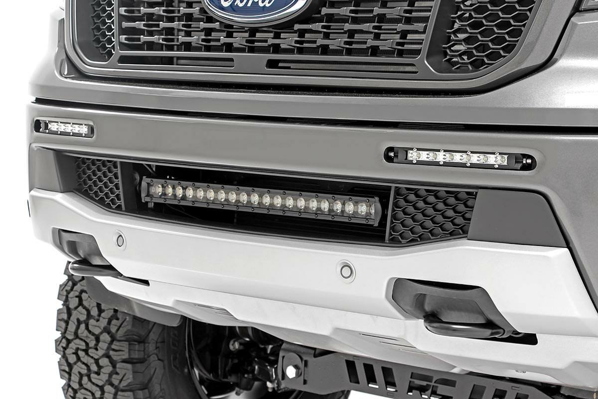 Rough Country - LED Light Kit - Bumper Mount - 20" Black Single Row - Ford Ranger (19-23) - 70815