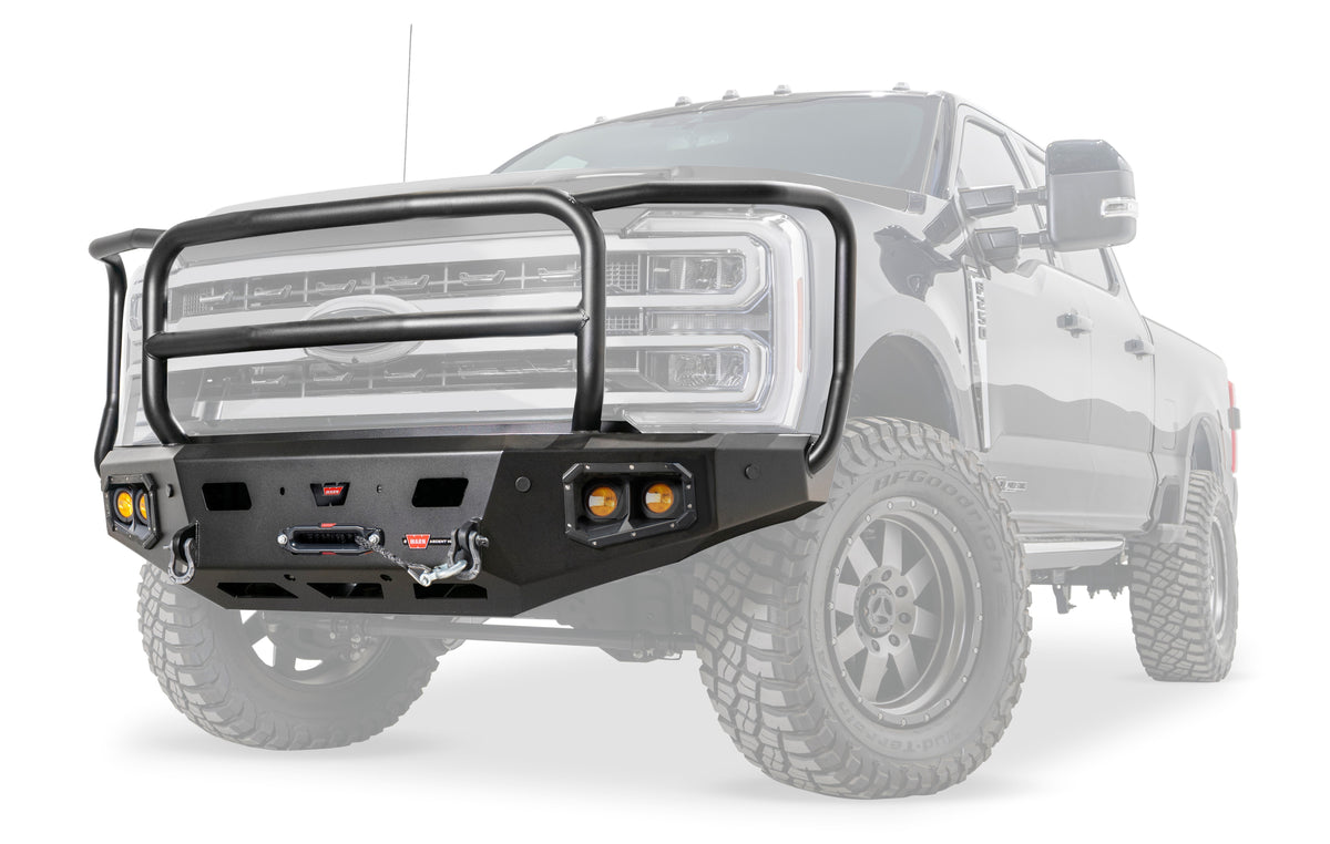 Warn - Ascent HD Front Bumper with Full Grille Guard for 2023-2026 Ford Super Duty - 110630