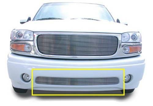 T-Rex Grilles - 1 Pc Horizontal Aluminum Billet Bumper Grille Bolt-On - Must remove tow hooks - 25179
