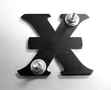 T-Rex Grilles - T-Rex Grilles 6710011 X-Metal Logo, Black, Brushed, Mild Steel, 1 Pc, Bolt-On - 6710011
