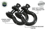 Overland Vehicle Systems - Recovery Shackle 19010201 3/4 4.75 Ton Black Sold In Pairs - 19010201