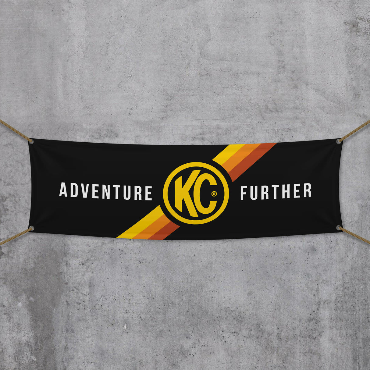 KC Hilites 17 inx60 in KC Banner - Adventure Further - Black / Yellow KC Logo