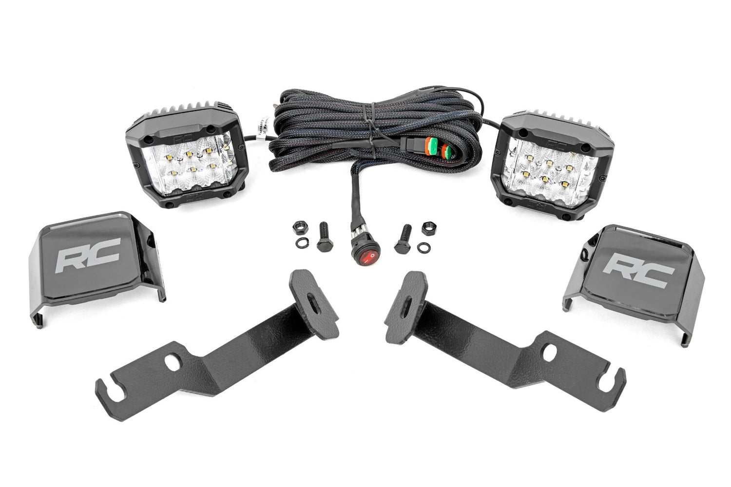 Rough Country - LED Light Kit - Ditch Mount - 3" OSRAM - Wide - Toyota Tacoma (05-15) - 71091