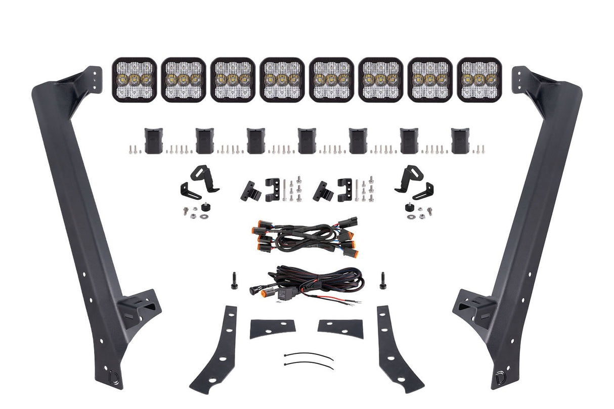 Diode Dynamics - Jeep JK SS5 Sport CrossLink Windshield White Combo Lightbar Kit - DD7224
