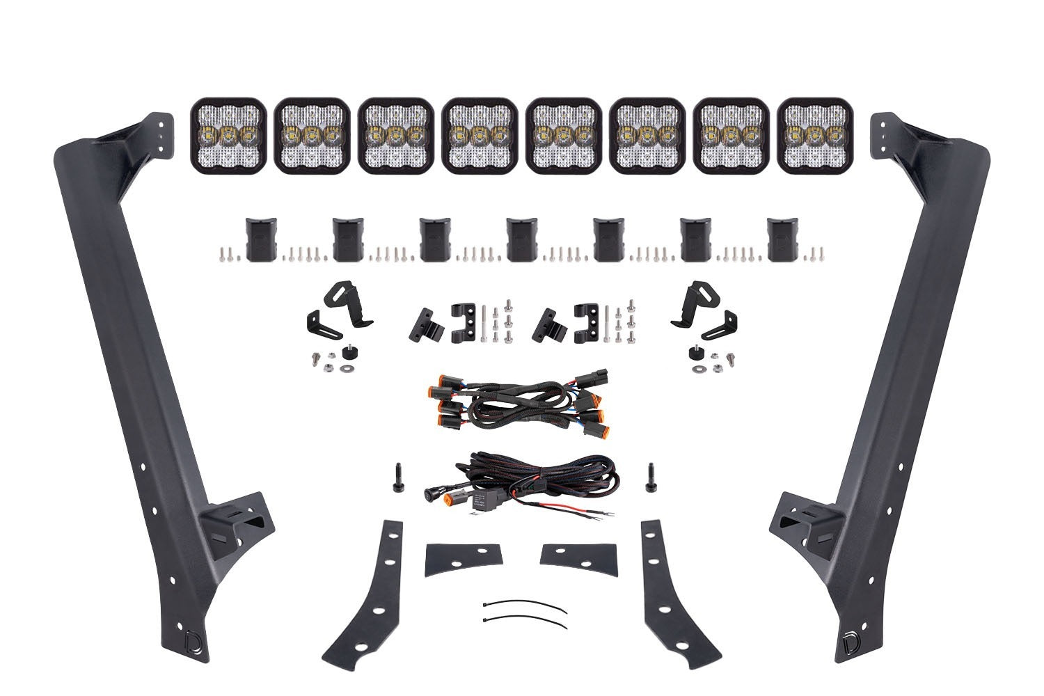 Diode Dynamics - Jeep JK SS5 Sport CrossLink Windshield White Combo Lightbar Kit - DD7224