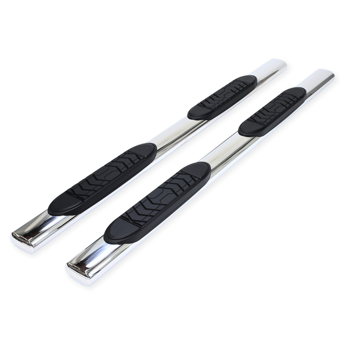 TrailFx - 5" Oval Straight Step Bar For GM Silverado/Sierra Extended-Stainless (A7002S)