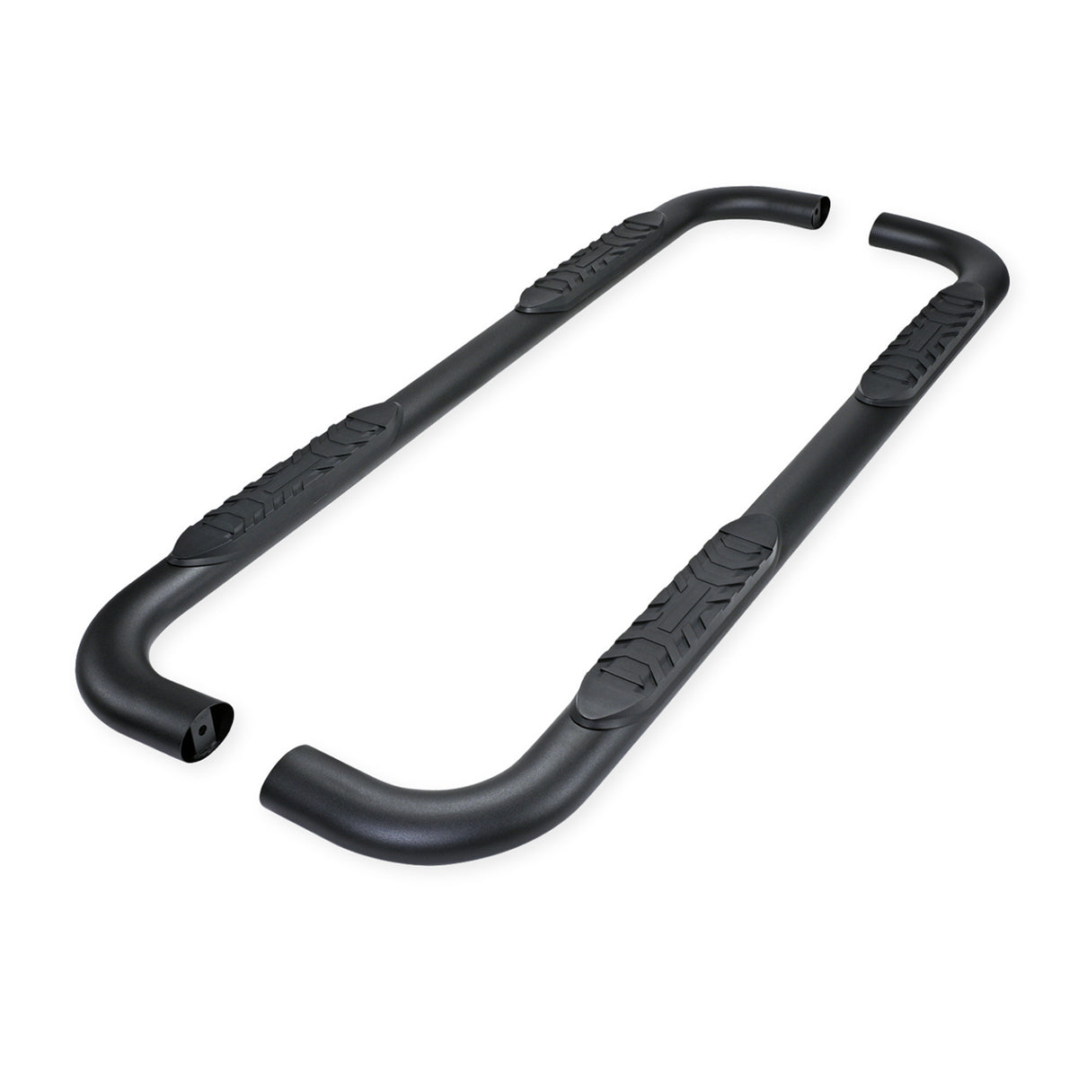 TrailFx - 4" Oval Bent Step Bar For GM Silverado/Sierra Crew- Black (A1010B)