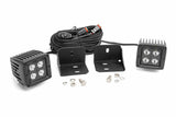 Rough Country - LED Light - Cab Mount - 2" Black Pair - Flood - Can-Am Defender HD 5 HD 8 HD 9 HD 10 - 71011