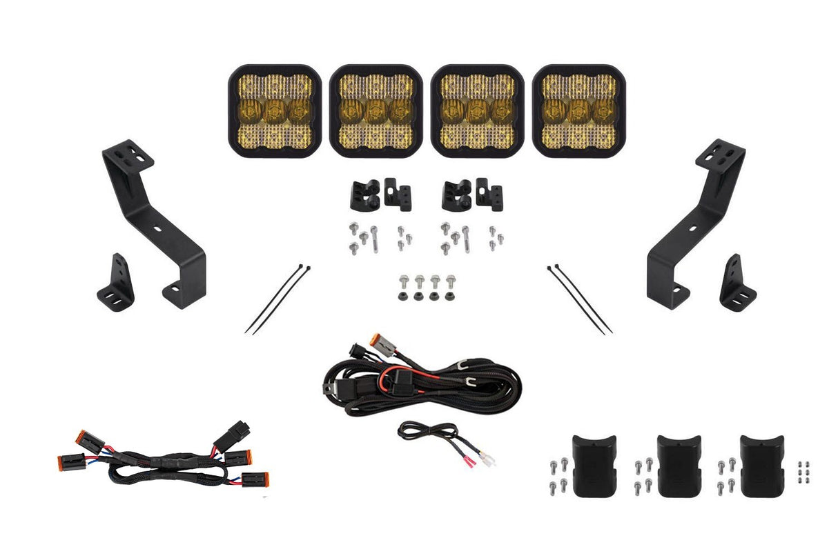 Diode Dynamics - SS5 Grille CrossLink Lightbar Kit for 2019+ Ram, Pro Yellow Combo - DD7611