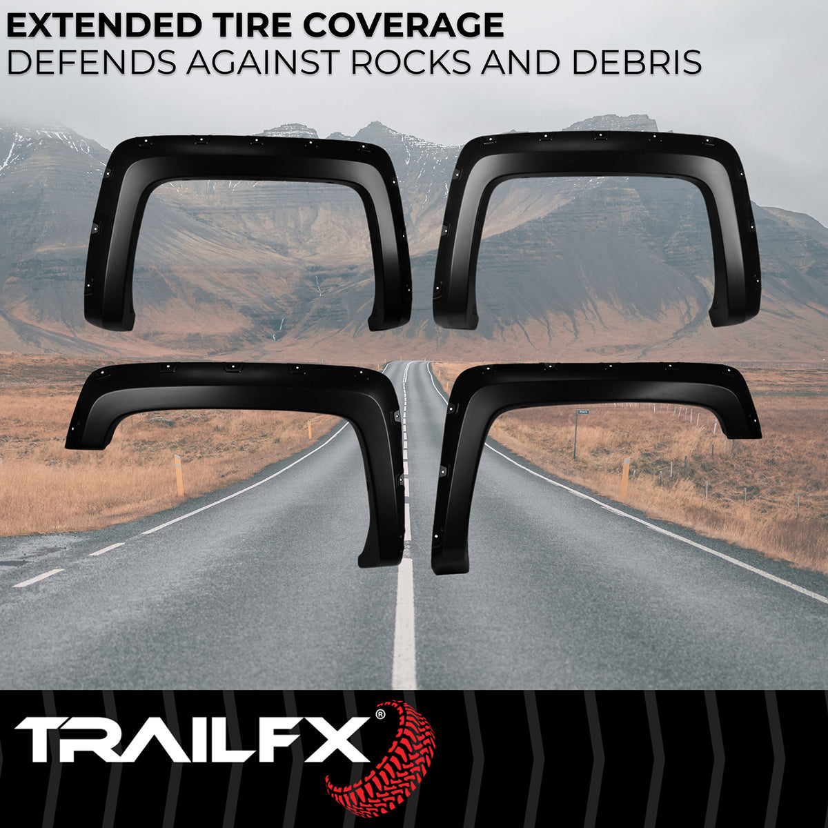 TrailFx - Pocket Style Fender Flares For Chevrolet Silverado 1500-3500 (TFC3002S)