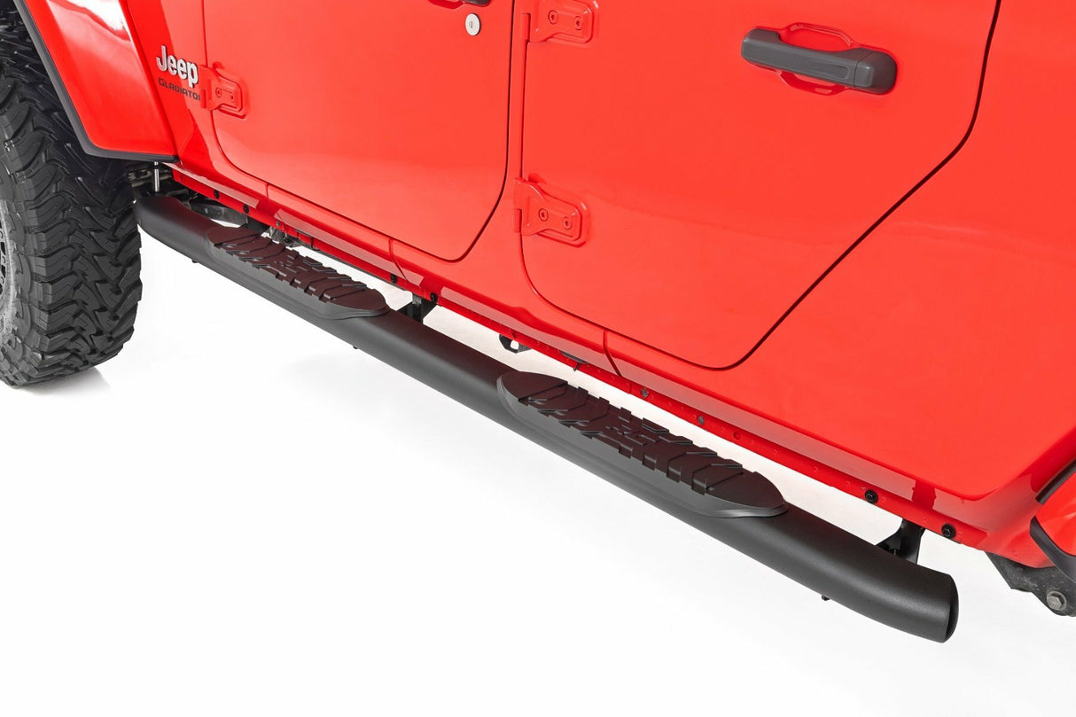 Rough Country - Oval Nerf Steps - Black - Jeep Gladiator JT (20-23) - 21015