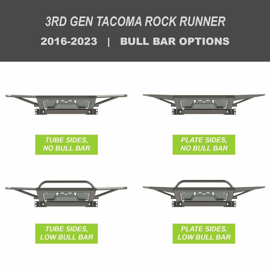 C4 Fabrication - Tacoma Rock Runner Front Bumper / 3rd Gen / 2016-2023 - 1200-3516-NB-T-01NA