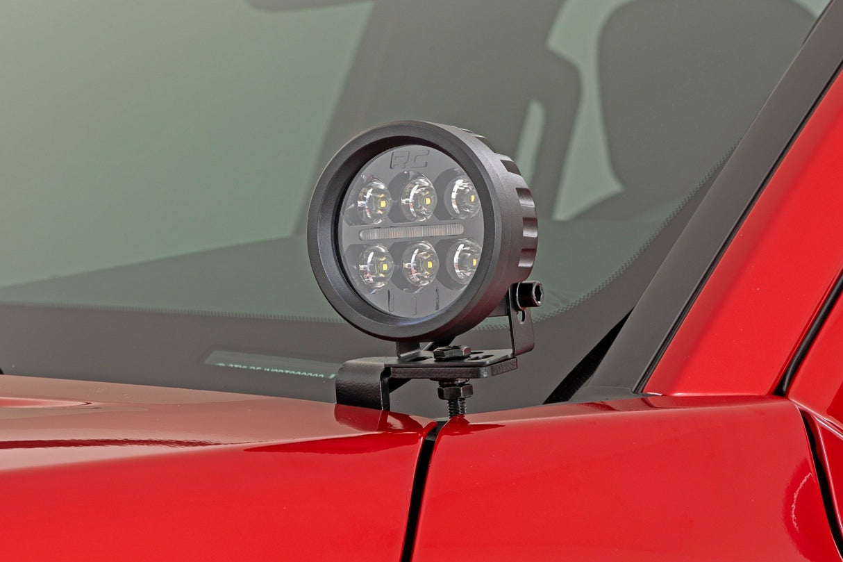 LED Light Kit - Ditch Mount - Black Series Round - 3.5 Inch - Amber DRL - Toyota Tacoma (2024)