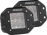 RIGID D-Series PRO LED Light, Drive Diffused, Flush Mount, Black Housing, Pair