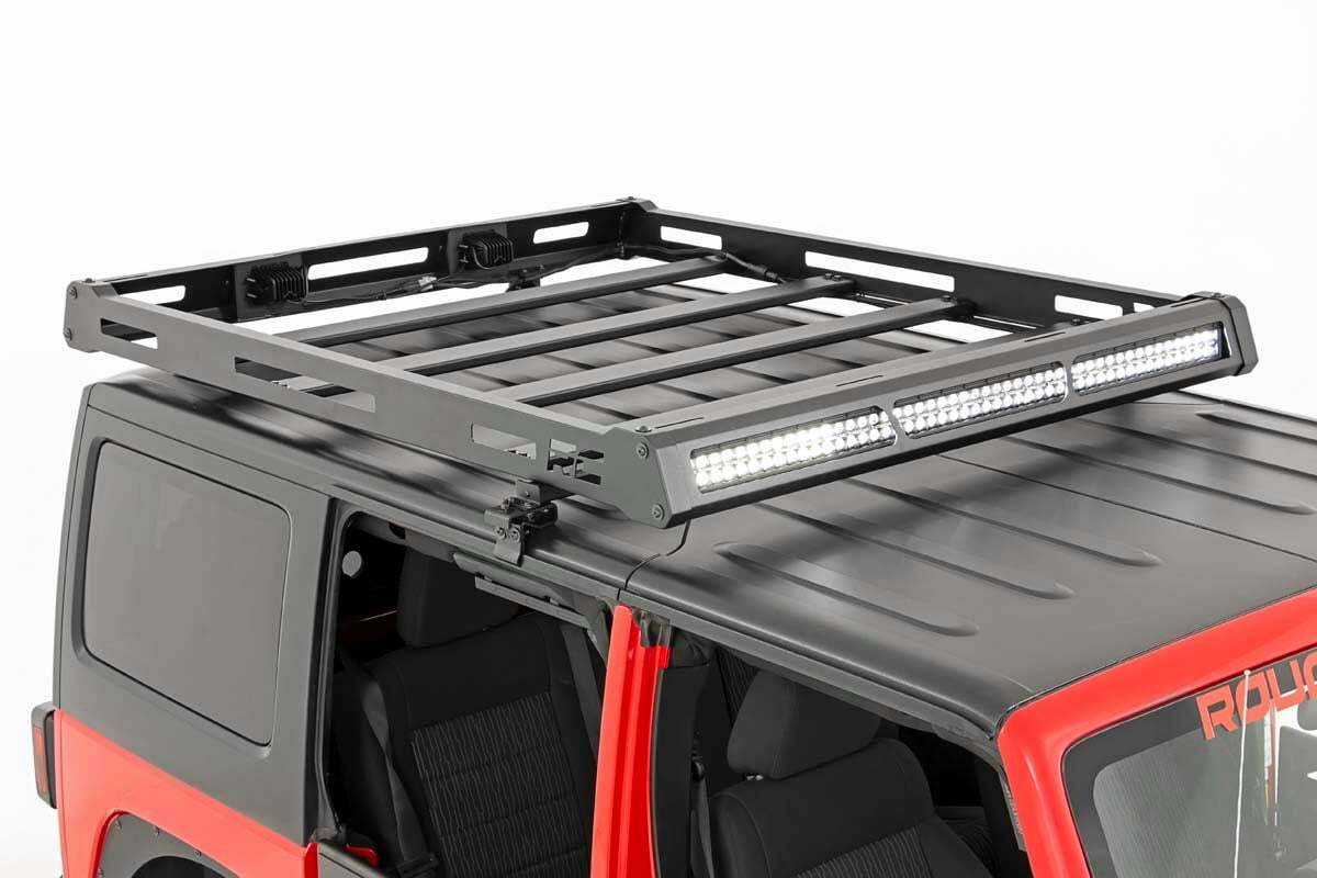 Rough Country - Roof Rack - Black Series Lights - Jeep Wrangler JK Wrangler Unlimited (07-18) - 10615