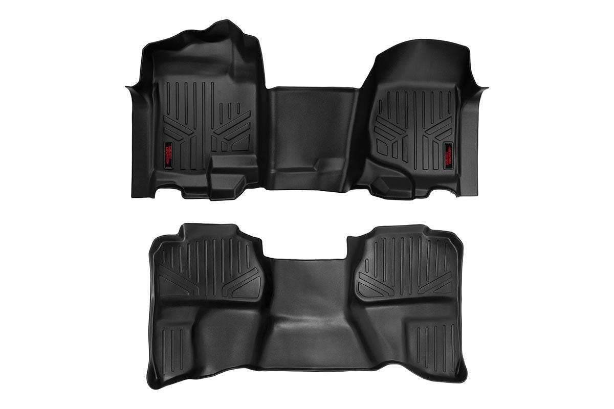 Rough Country Floor Mats - FR & RR - OV Hump - Ext Cb - Chevy GMC 1500 2500HD (07-14) - M-21072