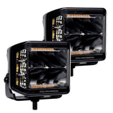 Go Rhino 750700322SCS Blackout Combo Series - SIDELINE 4x3 LED Cube Spot Lights, Pair, w/Amber LEDs