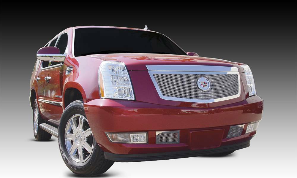 T-Rex Grilles - 1 Pc Small Mesh Stainless Steel Upper Class Grille Insert - Re-Use OE Cadillac Logo with provided logo plate - 54193