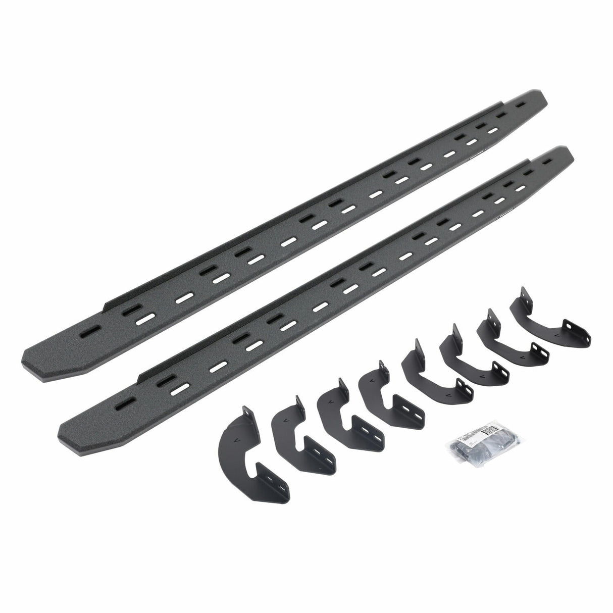 Go Rhino 69641580ST - RB30 Slim Line Running Boards with Mounting Bracket Kit - Protective Bedliner Coating