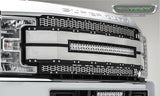 T-Rex Grilles - 1 Pc Laser Cut Pattern Aluminum Torch AL Grille Replacement - Black with brushed aluminum mesh and trim, Includes Universal Wiring Harness - 6315485